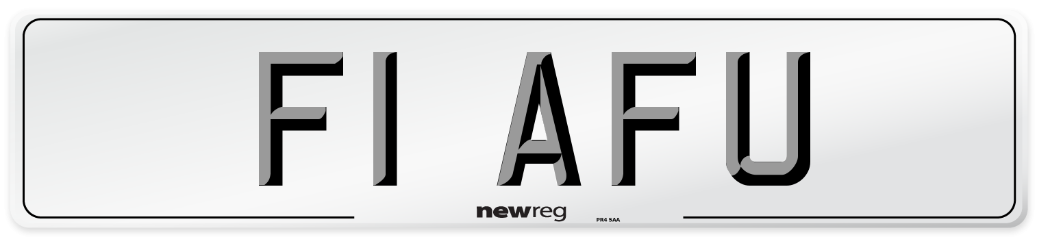 F1 AFU Number Plate from New Reg